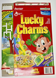 1997 Empty General Mills Lucky Charms Hat Marshmallow 14 Oz Cereal Box U198/27