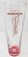 Rare Budweiser Red Beer Glass Barware Man Cave 16oz U94