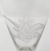 Rare Anheuser Busch Logo Etch Beer Pilsner Glass Barware Man Cave 12oz U94