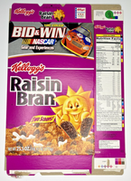 2005 Empty Kellogg's Raisin Bran Nascar 25.5OZ Cereal Box SKU U198/125