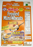 1996 Empty Kelloggs Frosted Mini-Wheats Bite Size 24.3OZ Cereal Box SKU U198/124