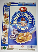 2005 Empty Post Honey Bunches of Oats with Almonds 16OZ Cereal Box SKU U198/128