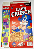 1999 Empty Cap'n Crunch Rule Your Room 22OZ Cereal Box SKU U198/121