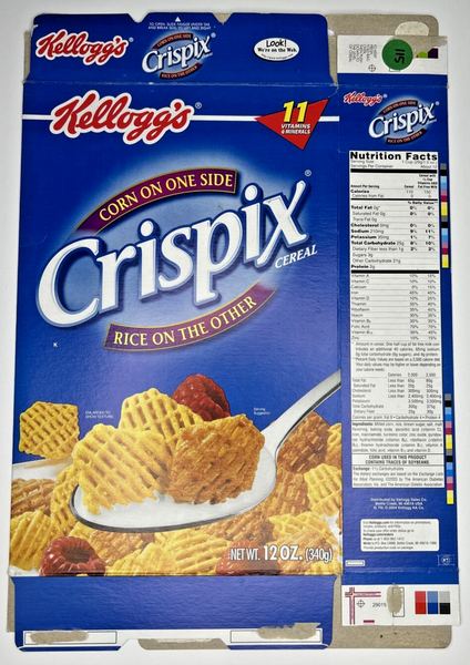 2005 Empty Kellogg's Crispix Corn & Rice 12OZ Cereal Box SKU U198/115