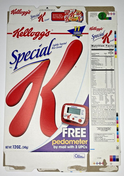 2005 Empty Kellogg's Special K Pedometer 12OZ Cereal Box SKU U198/104