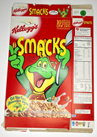 1998 Empty Kellogg's Smacks 17.6OZ Cereal Box SKU U198/117