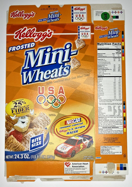 2005 Empty Kellogg's Frosted Mini-Wheats NASCAR 24.3OZ Cereal Box SKU U200/353