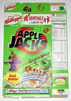 2000 Empty Apple Jacks with Green Jacks 15OZ Cereal Box SKU U200/352