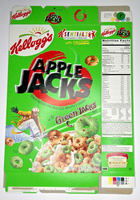 2000 Empty Apple Jacks with Green Jacks 15OZ Cereal Box SKU U200/361