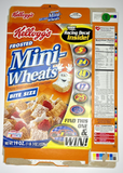 2002 Empty Frosted Mini-Wheats NASCAR Decal Not in Box 19OZ Cereal Box U200/351