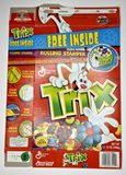 2001 Empty Trix Rolling Stamper (Not Included) 12OZ Cereal Box SKU U200/330