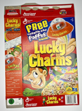 2001 Empty Lucky Charms Crystal Ball Pop Not in Box 14OZ Cereal Box SKU U200/333