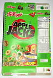 2004 Empty Apple Jacks Cartoon Network Not in Box 19.1OZ Cereal Box SKU U200/317