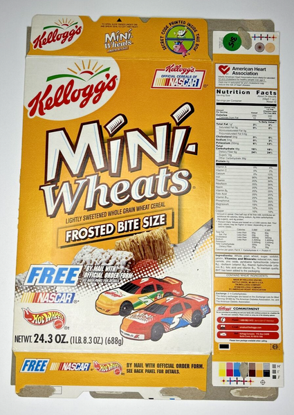 2001 Empty Mini-Wheats NASCAR Offer 24.3OZ Cereal Box SKU U200/315