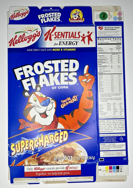 1999 Empty Frosted Flakes Supercharged 20OZ Cereal Box SKU U200/342