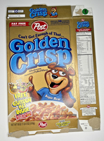 1998 Empty Golden Crisp Cartoon Kit (Not Included) 18OZ Cereal Box SKU U200/335