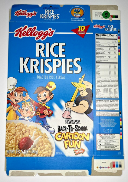 2003 Empty Rice Krispies Cartoon Network 13.5OZ Cereal Box SKU U200/328