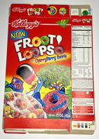 2001 Empty Froot Loops with CherryBerry Swirls 15OZ Cereal Box SKU U200/295