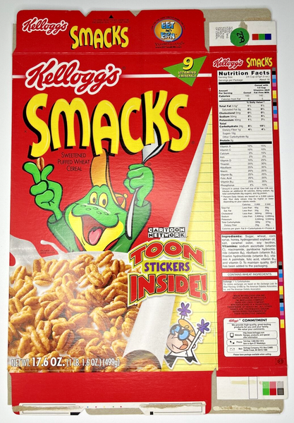 2003 Empty Smacks Cartoon Network No Stickers 17.6OZ Cereal Box SKU U200/279