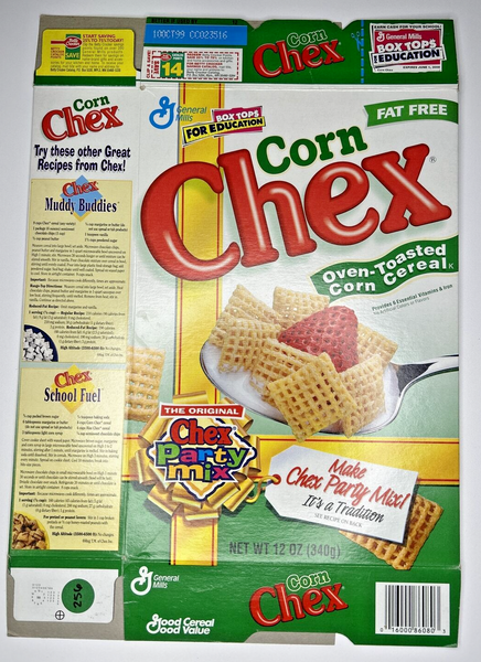 1999 Empty Corn Chex Party Mix Recipe 12OZ Cereal Box SKU U200/256