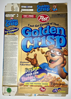 1998 Empty Golden Crisp Barbie or Hot Wheels 18OZ Cereal Box SKU U200/264