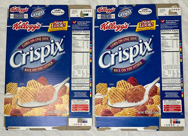 2002 Empty Kellogg's Crispix 12OZ Cereal Boxes Set of 2 SKU U199/236