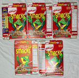 1990's Empty Kellogg's Smacks 17.6OZ Cereal Boxes Lot of 5 SKU U199/239