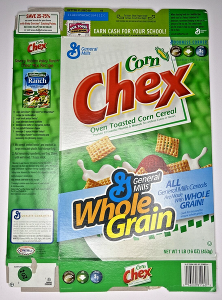 2005 Empty General Mills Corn Chex Toasted Corn 16OZ Cereal Box SKU U198/207