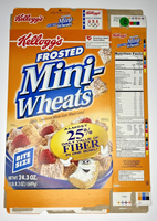 2004 Empty Kellogg's Frosted Mini-Wheats 24.3OZ Cereal Box SKU U198/197