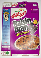 1999 Empty Kellogg's Raisin Bran 20OZ Cereal Box SKU U198/205