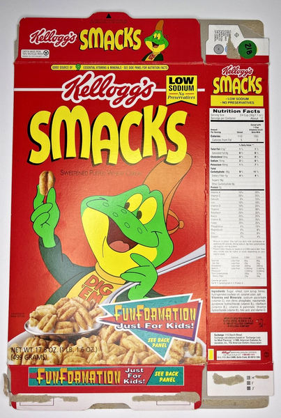 1997 Empty Kellogg's Smacks Fun Formation 17.6OZ Cereal Box SKU U198/218