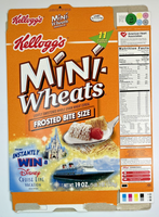 2001 Empty Kellogg's Mini Wheats Disney Cruise 19OZ Cereal Box SKU U198/157