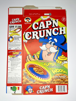 1996 Empty Cap'n Crunch Mini Woosh Offer 16OZ Cereal Box SKU U198/175