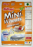 2001 Empty Kellogg's Mini Wheats Disney 19OZ Cereal Box SKU U198/186