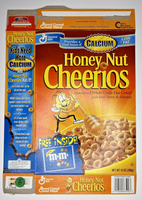 1999 Empty Honey Nut Cherrios Free M&Ms (Not Included) 14OZ Cereal Box U198/184