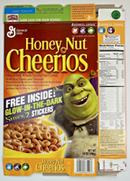 2005 Empty Honey Nut Cheerios Shrek Stickers Not Included 14OZ Cereal Box 198153