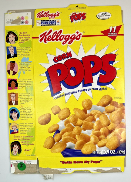 2002 Empty Kellogg's Corn Pops 10.9OZ Cereal Box SKU U198/162