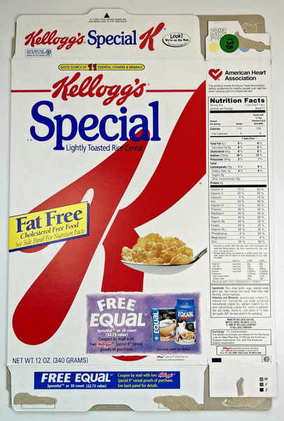 1997 Empty Kellogg's Special K 12OZ Cereal Box SKU U198/138