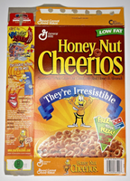 1999 Empty Honey Nut Cheerios Domino's Pizza 14OZ Cereal Box SKU U198/182