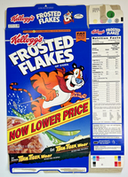 1997 Empty Kellogg's Frosted Flakes "Lower Price" 25OZ Cereal Box SKU U198/149