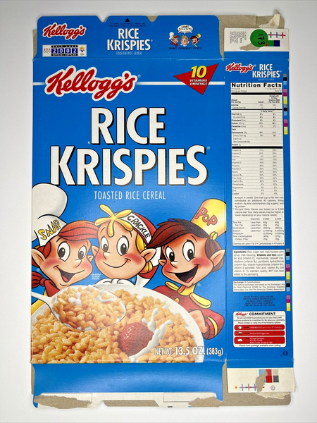 2002 Empty Kellogg's Rice Krispies 13.5OZ Cereal Box SKU U198/173