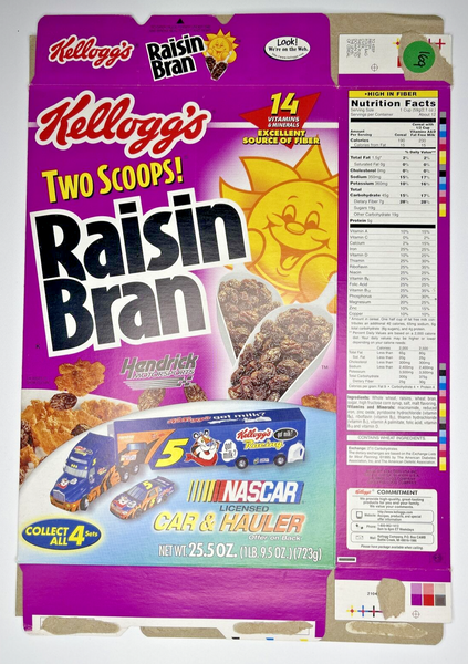 2004 Empty Kellogg's Raisin Bran Nascar 25.5OZ Cereal Box SKU U198/169