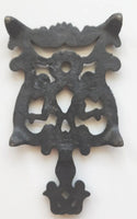 Vintage Wilton Cast Iron Hand Painted Wall Mount Match Safe Holder and Trivet