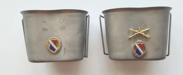 Vintage US Military Stainless Canteen Cups Marked U.S, PAC FAB Lot of 2