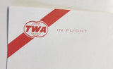 TWA Airlines In Flight Stationery, 1 sheet of paper 1 envelope Unused PB202/12