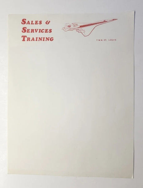 TWA  Airlines Sales & Services Training St. Louis Letterhead 11"x8.5" PB202