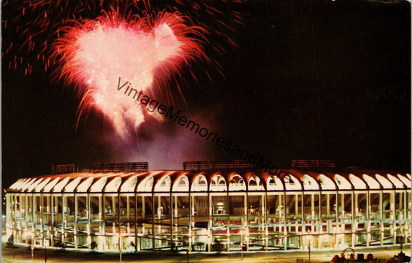 Busch Stadium Fireworks Display Downtown St. Louis MO Postcard PC289