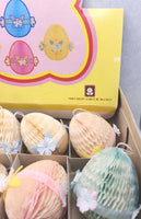 Vtg Honeycomb Tissue Easter Eggs New Display Box Frank's Nursery Crafts U195