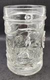 Vintage Anheuser Busch Pewter Emblem Glass Grape Leaf Raised Pattern Stein