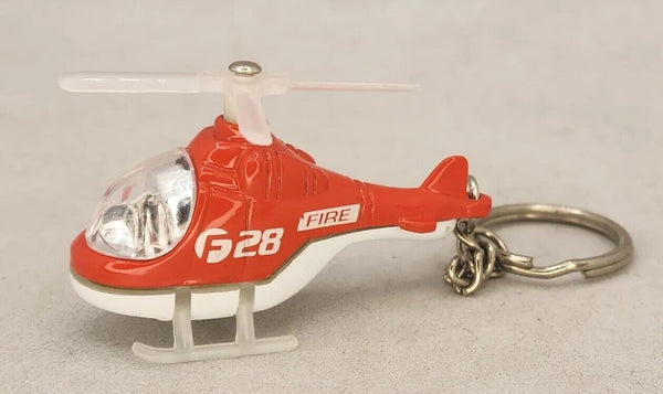 Helicopter Keychain Toy Red Light Up G28 Emergency Fire PB81